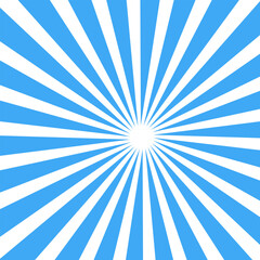 Obraz premium A bright blue and white sunburst pattern radiating from the center of this simple graphic design