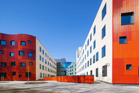 Pauls Stradiņ&scaron; Clinical University Hospital modern architecture building exterior Riga, Latvia.