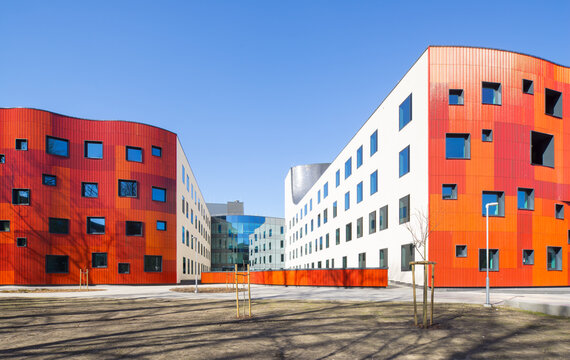 Pauls Stradiņ&scaron; Clinical University Hospital modern architecture building exterior Riga, Latvia.