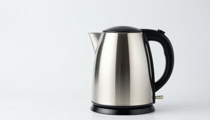 Fototapeta premium Boiling water action kitchen electric kettle modern design close-up view kitchen essentials for daily use