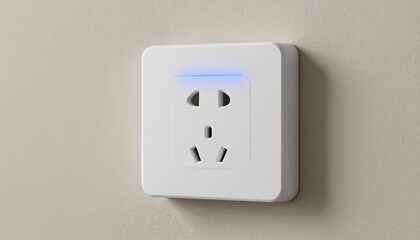 Energy-efficient smart plug installation home technology modern interior close-up sustainable living