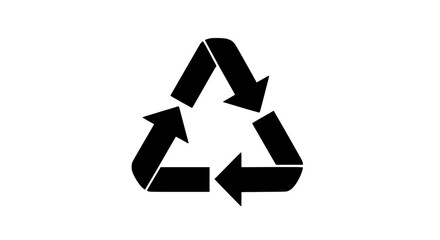 Obraz premium Recycling symbol with three chasing arrows in black color featuring recycle sign, eco friendly, sustainability with