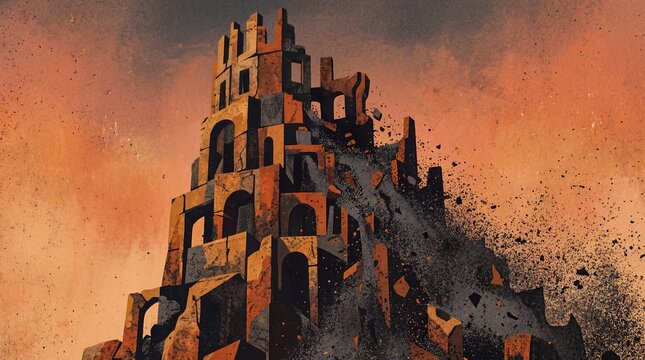 Abstract Grainy Art Representing Entropy and the Inevitable Decay of Systems