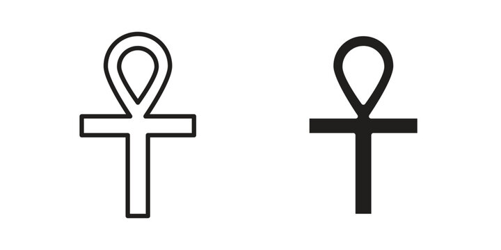 Ankh icon concept. Simple solid style. line stroke icons