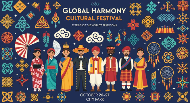 Global Harmony Cultural Festival Diverse People Diversity Celebration