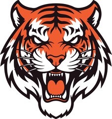 Fototapeta premium Vector angry tiger head illustration