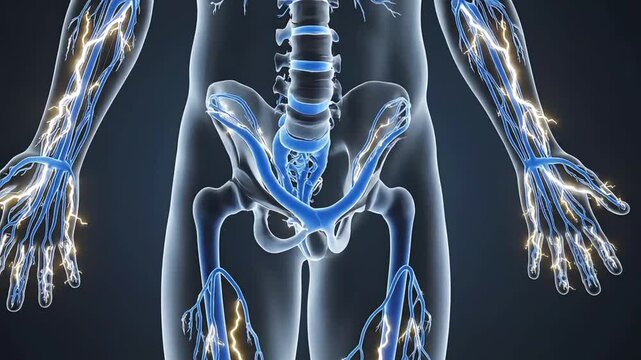 Human Body Anatomy Veins Network System.