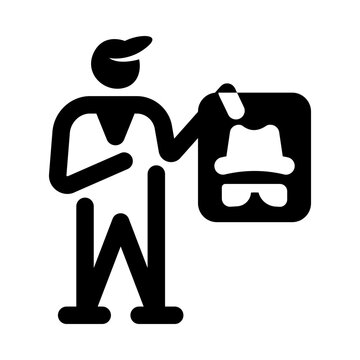 Solid style icon showing wanted