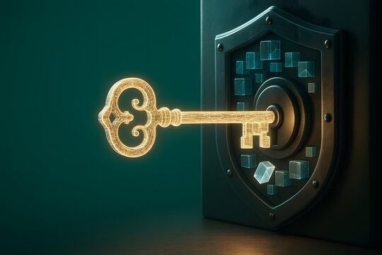 Data Key Unlocks Vault for Secure Access to Confidential Information in Digital Storage