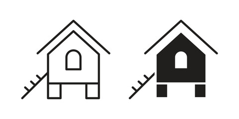 Chicken coop icon concept. Simple solid style. line stroke icons © Franklin
