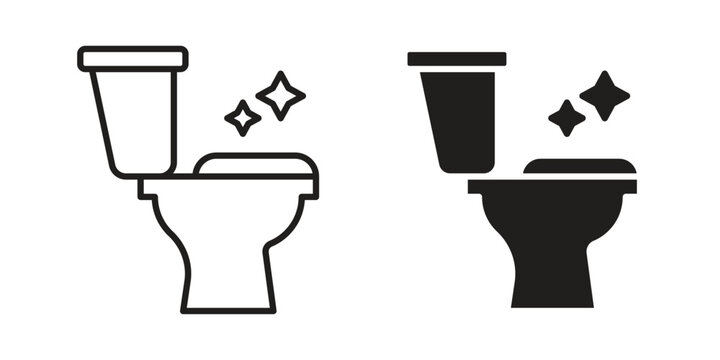 Clean toilet icon concept. Simple solid style. line stroke icons