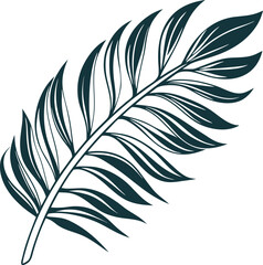 Fototapeta premium single tropical leaf silhoutte icon on transparent background