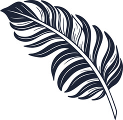 Obraz premium single tropical leaf silhoutte icon on transparent background