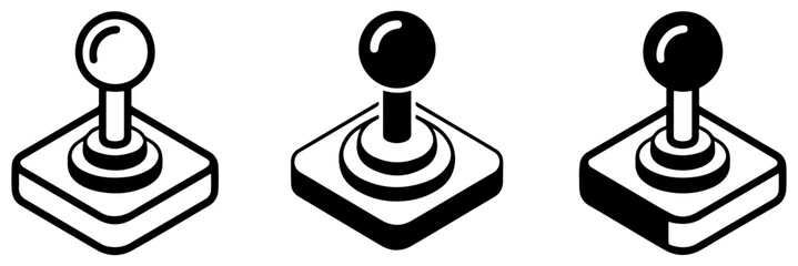 retro joystick icon set vector © graphixecho