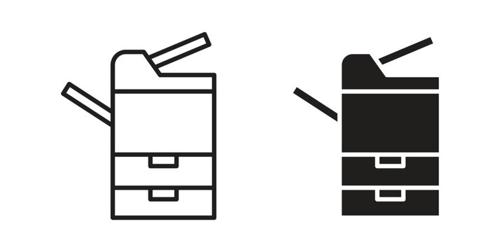 Copier icon concept. Simple solid style. line stroke icons