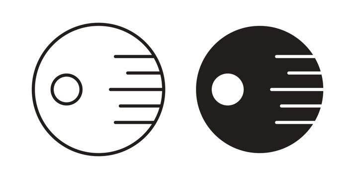 Death star icon concept. Simple solid style. line stroke icons