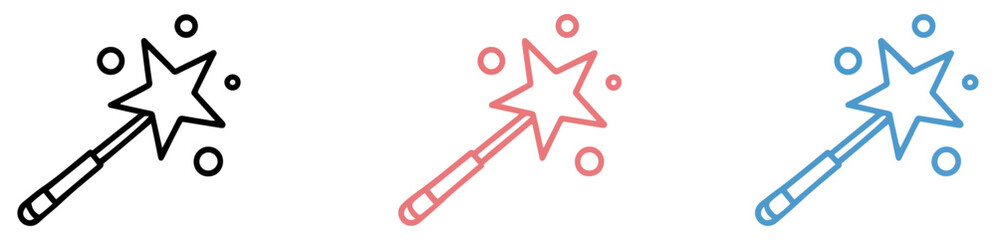 magic wand stars icons set © graphixecho