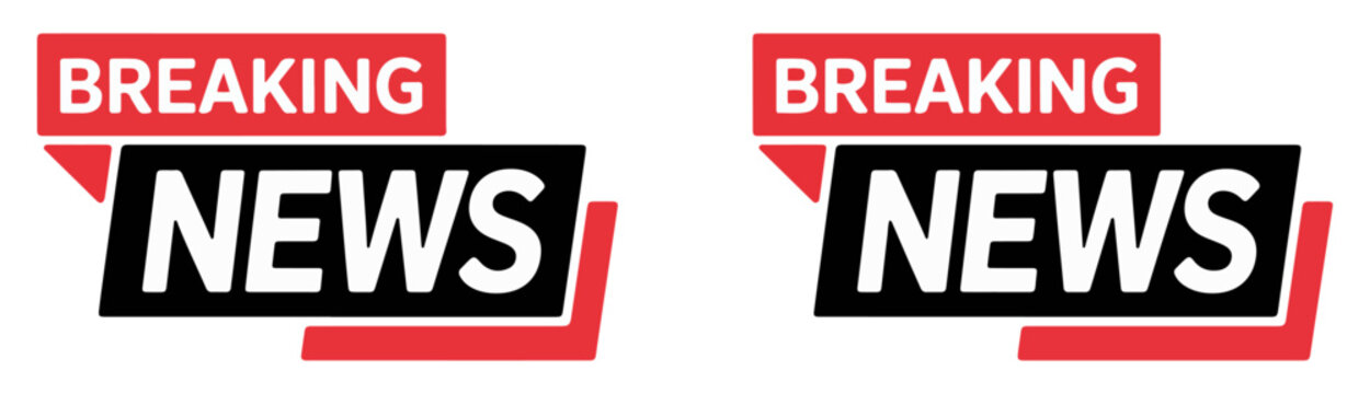 breaking news banner vector icon