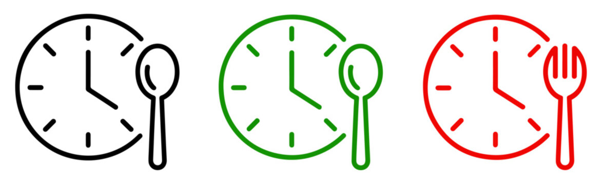 meal timing fasting vector icon