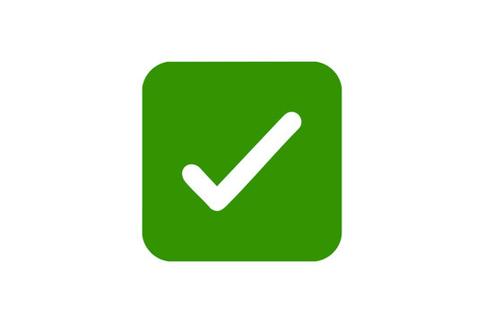 Green checkmark rounded square icon &ndash; approved done correct success flat design vector
