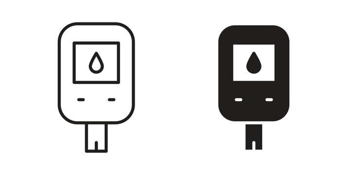 Glucometer icon concept. Simple solid style. line stroke icons