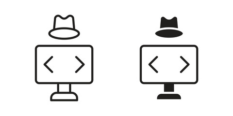 Hacker icon concept. Simple solid style. line stroke icons © Franklin