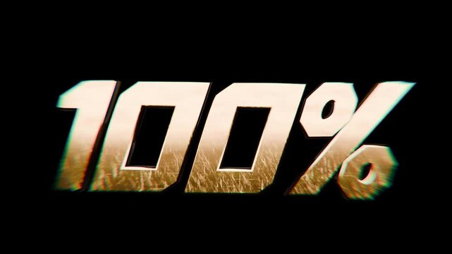 countdown percentage timer loading animation, on black background, content creator, game streaming animation