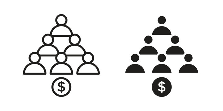 Ponzi scheme icon concept. Simple solid style. line stroke icons