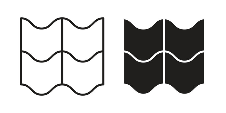 Roof tile icon concept. Simple solid style. line stroke icons