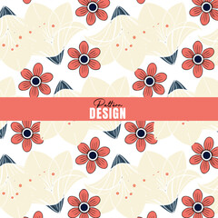 Fototapeta na wymiar Elegant Seamless Floral Pattern Background with Decorative Botanical Elements, Vintage Flower Ornament Texture for Textile Print, Wallpaper Design and Decorative Surface Pattern