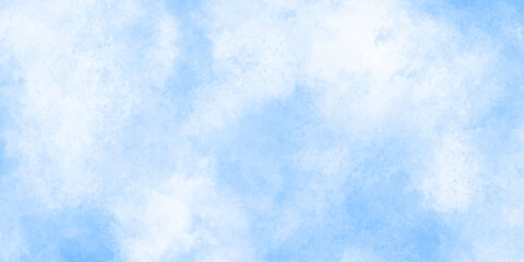 Fototapeta premium Grunge smooth light sky blue calming image of white clouds in a lavender sky evokes a sense of peace and tranquility, artistic watercolor painting style clouds background.