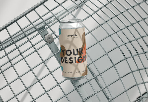 Mockup Of Customizable 16Oz Drinks Can On Chair