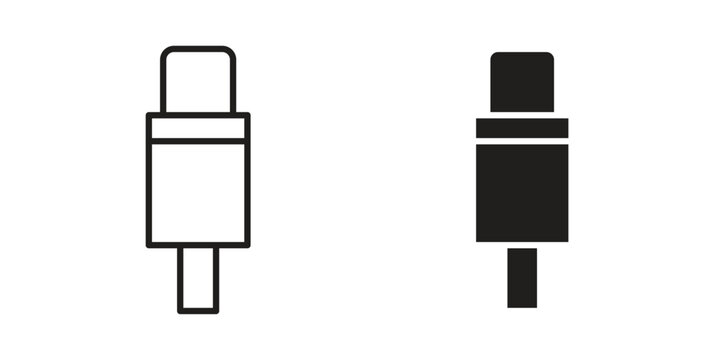 USB type c icon concept. Simple solid style. line stroke icons