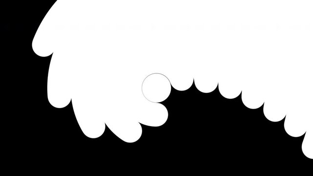 Black smoke rising fast White clouds on black background