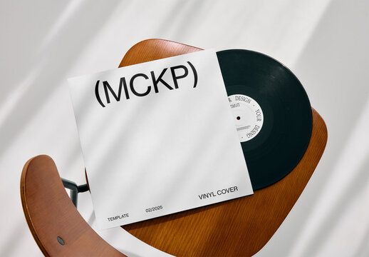 Mockup Of Customized Album Cover And Record