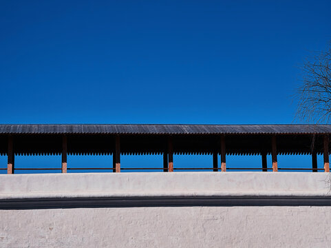 Bottom aligned medieval bridge architecture backdrop