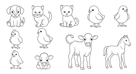 Obraz premium Collection of Farm Animals.