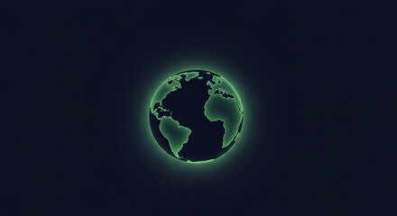 Fototapeta premium Glowing Earth with silhouette continent highlighting global connectivity and sustainability