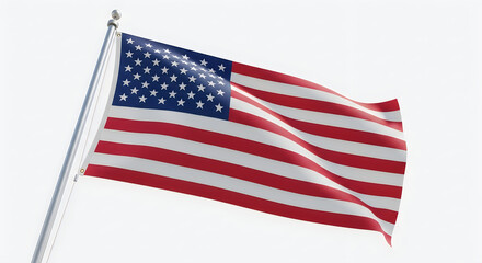 Fototapeta premium The american flag waving in the wind