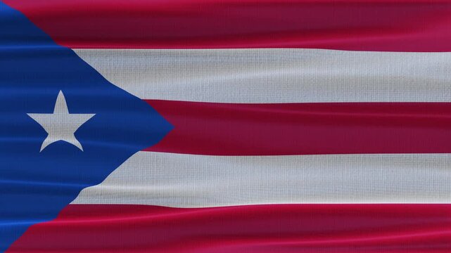 Puerto Rico flag waving in the wind with high quality fabric texture