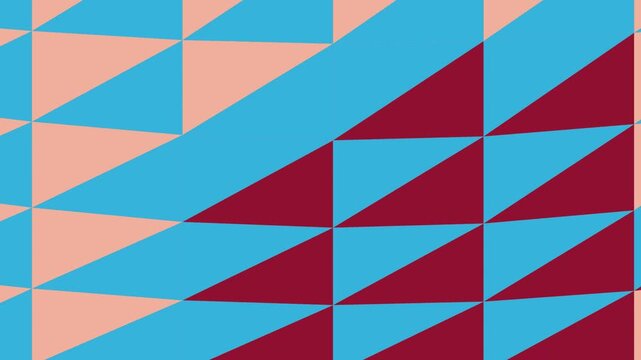 Abstract Geometric Pattern with Triangles in Pink, Blue, Peach, and Green