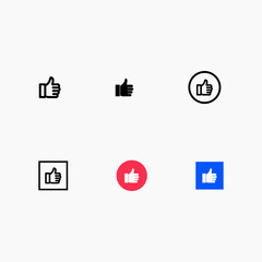 Thumbs Up Like Icon User Interface Set