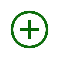 Obraz premium Green Plus Sign Icon isolated on transparent background
