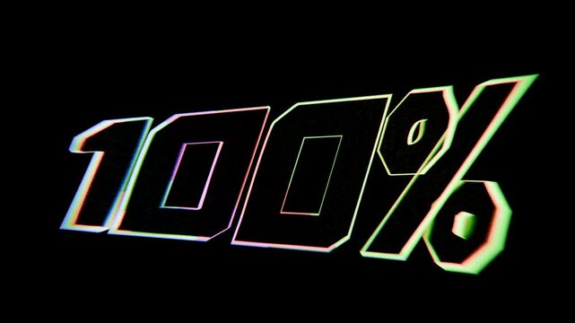 countdown percentage timer loading animation, on black background, content creator, game streaming animation