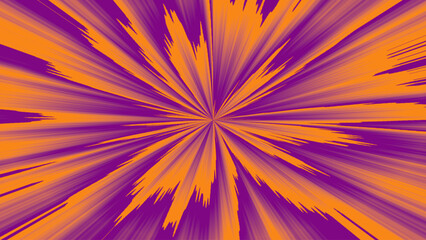 Abstract radial burst vector with orange and purple alternating streaks and dynamic starburst design © Ayesha