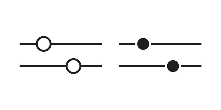 Settings sliders icon concept. Glyph and line vector illustrations on white background
