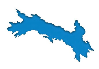 Obraz premium Geographic map outline of the state of florida with blue coloring