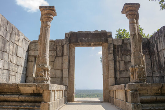 Ancient Stone Ruins at Yapahuwa Fortress Sri Lanka
