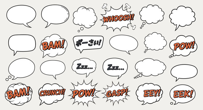 Comic Book Speech Bubbles and Sound Effects Collection