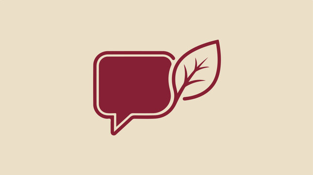 Eco friendly communication concept with speech bubble and leaf.
